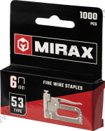 MIRAX тип 53 (A/10/JT21) 6 мм, 1000 шт, калибр 23GA, скобы для степлера (3153-06)