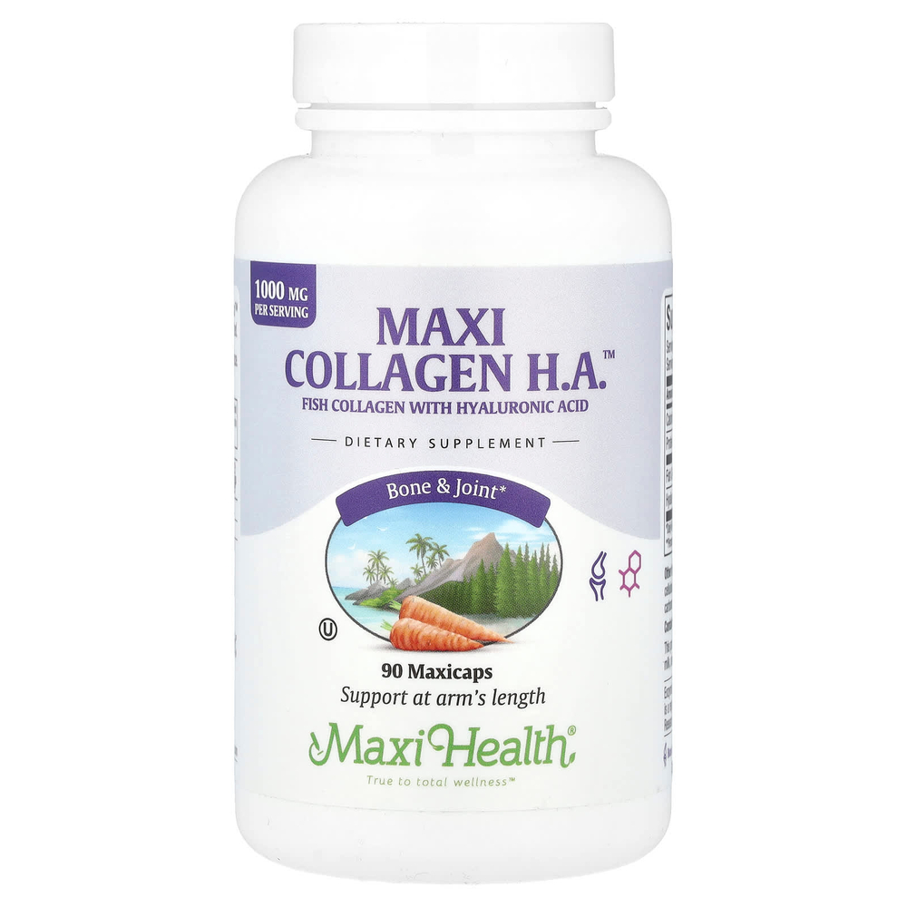 Maxi Health, Maxi Collagen HA™, 1000 мг, 90 капсул Maxicaps (333 мг в 1 капсуле)