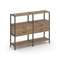 Shelf System Двухсекционный стеллаж трехярусный с ящиками SN.STM-322 Дуб Табак/Металл Антрацит 1590*