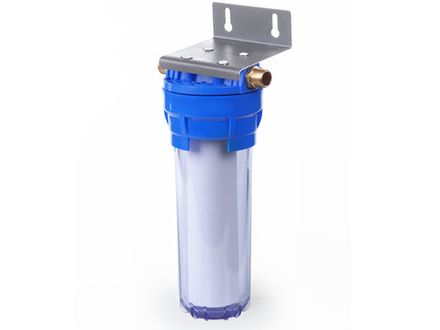 Фильтр Гейзер 1П 10SL 1/2 (прозрачный), метал.скоба (32029)