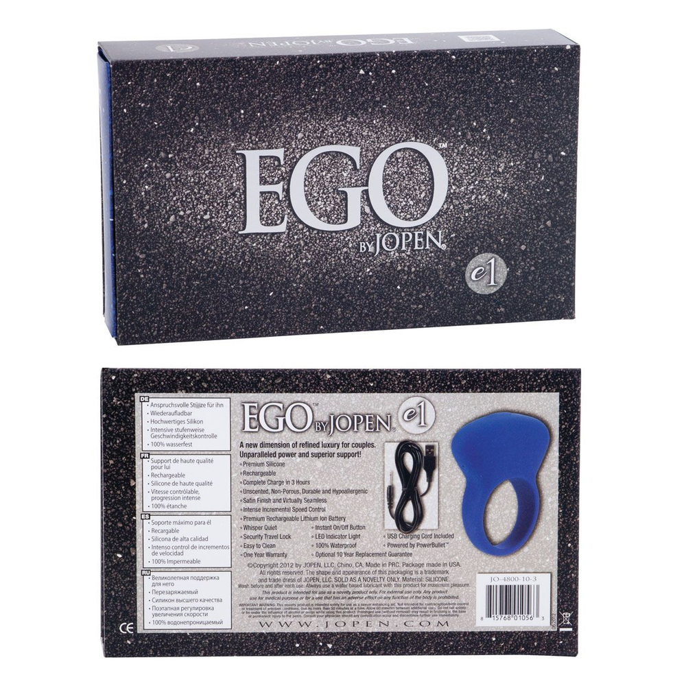 Эрекционное виброкольцо Ego e1 (Цвет: синий)