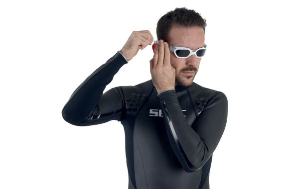 Очки для плавания Seac Aquatech тонированные стекла белый/серебристый