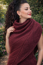 Описание по вязанию шали спицами "Ficus"