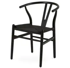 Стул Wishbone черный с черным сиденьем