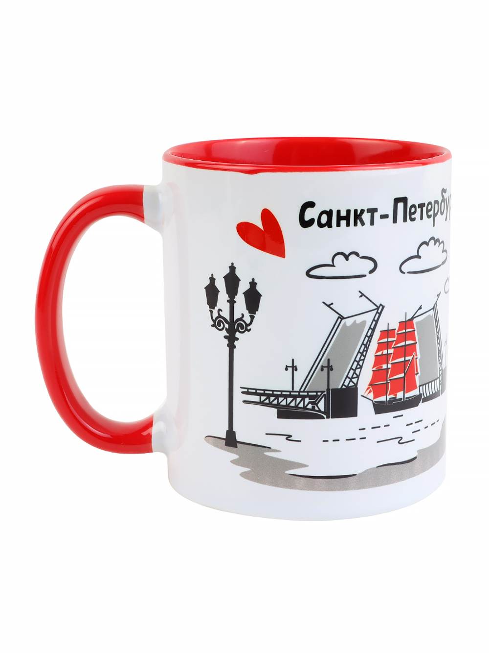 Кружка "Санкт-Петербург. Здесь живет счастье", керамика, 300 мл