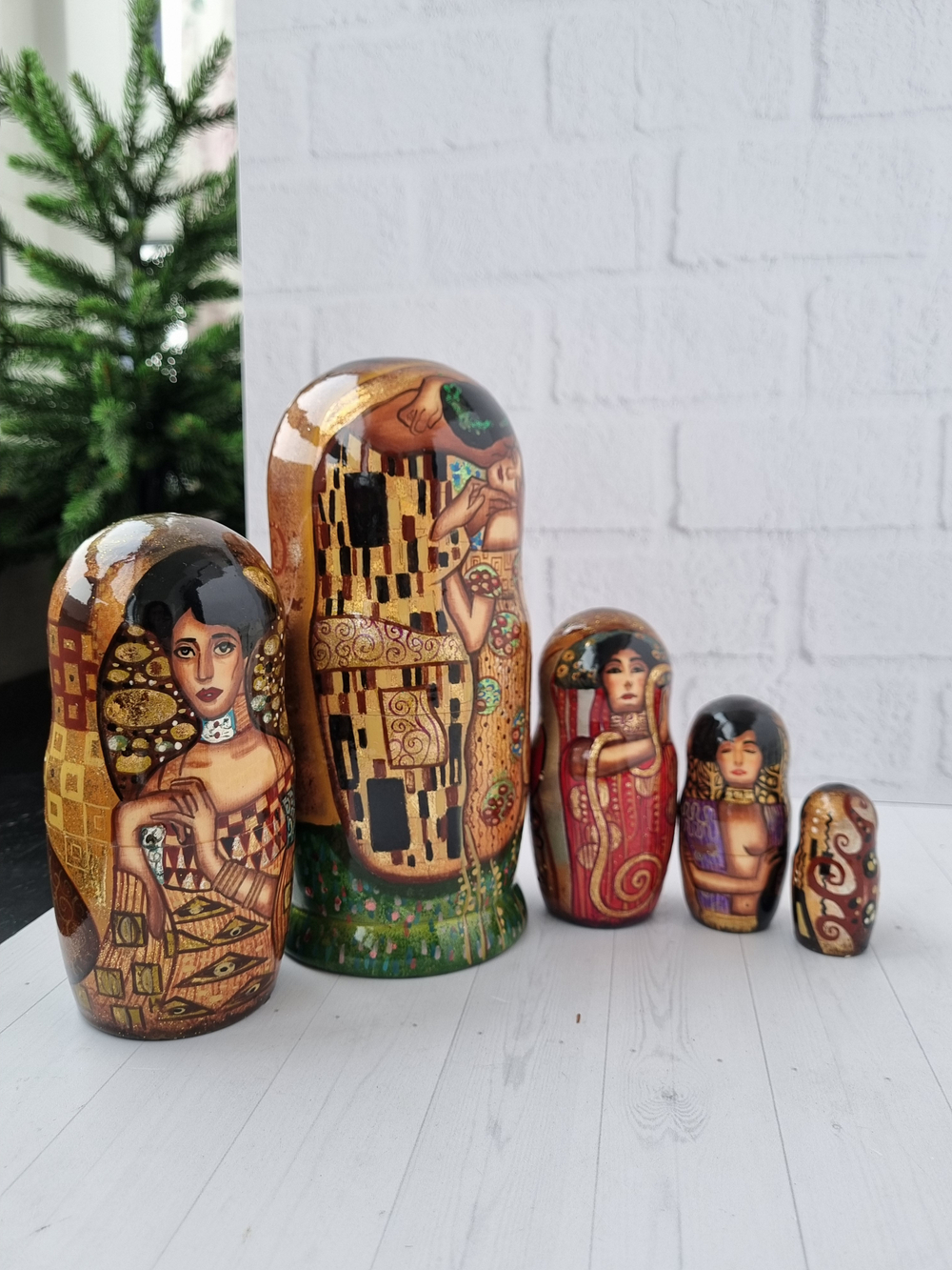 Матрёшка "Поцелуй" Климт 5м 18см