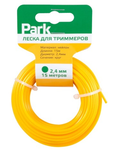 Леска для триммера КРУГ, d - 2,4 мм, длина - 15 м,