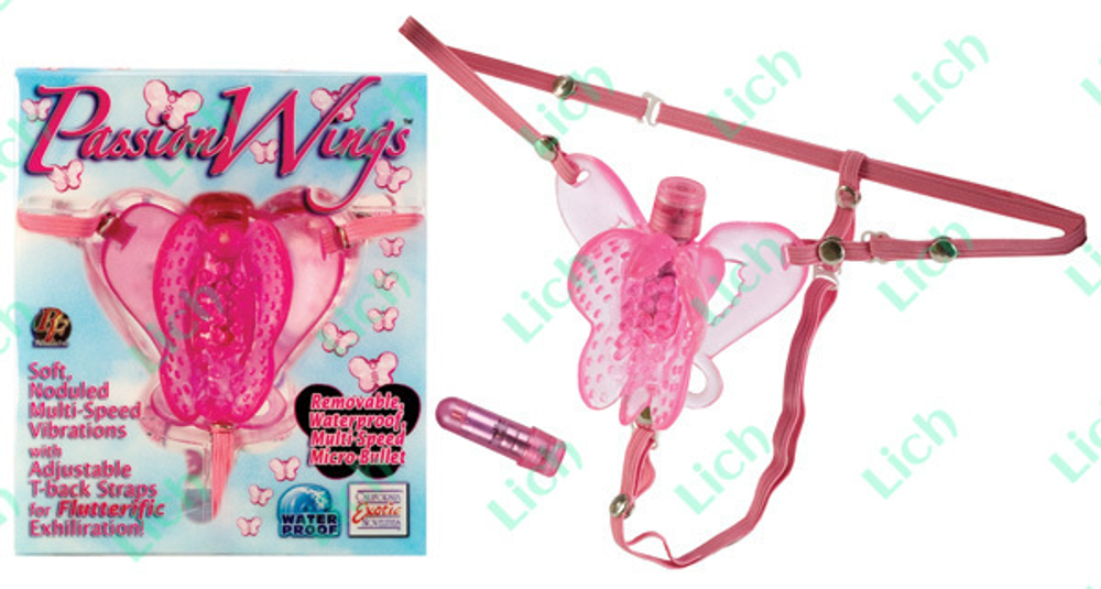 Клиторальный водонепроницаемый стимулятор Бабочка на ремнях