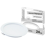 Светильник встраиваемый ультратонкий, Даунлайт Народный, 24 Вт, 4000 К, бел, TDM, SQ0329-0082