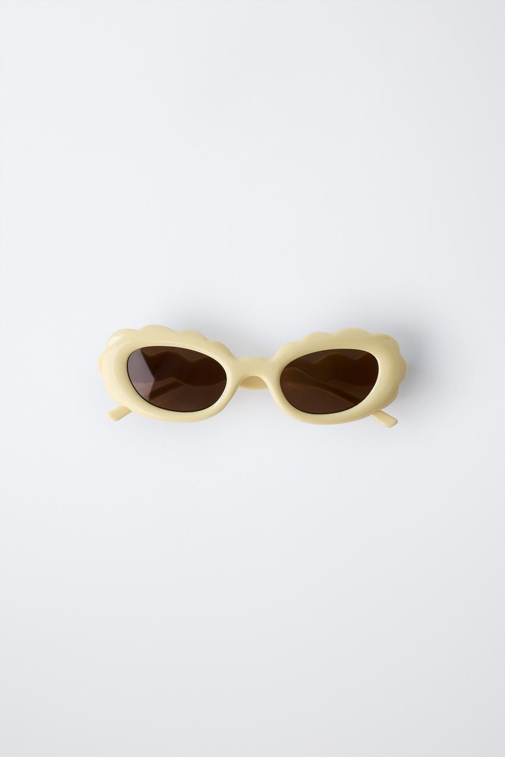 ZARA СОЛНЦЕЗАЩИТНЫЕ ОЧКИ С ВОЛНИСТОЙ ОПРАВОЙ, СВЕТЛО-ЖЕЛТЫЙ