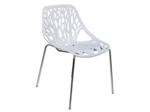 Стул  Calabria белый глянец/хром