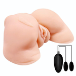 Телесная вибровагина Julie с 2 рабочими отверстиями (Цвет: телесный)