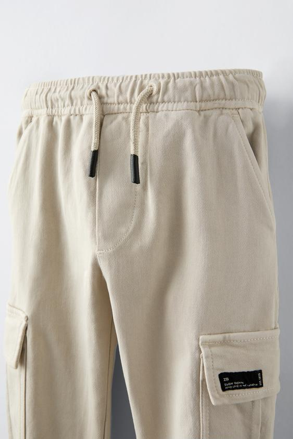 ZARA БРЮКИ КАРГО SOFT, ЭКРЮ