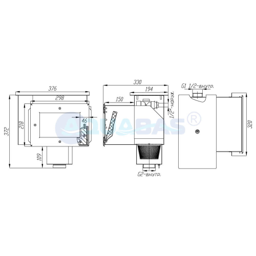 СК.20.5/1 Скиммер с удлиненной горловиной, камерой долива и перел.желобом 2" (внутр.) пленка AISI-316