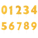 ЭКО свечи-цифры «Кремовая с блестками» 12 см