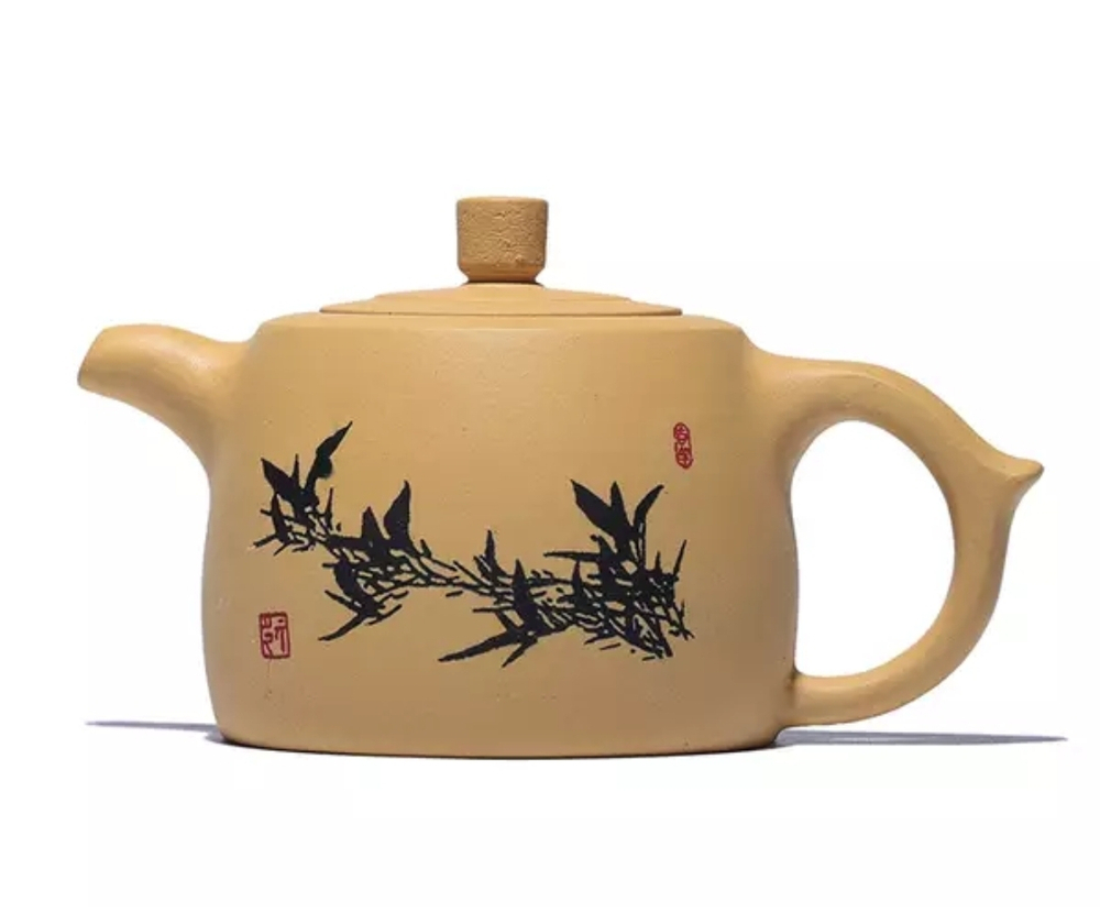 250035 Чайник "Заросли бамбука" 250мл, глина. Цвет - желтый