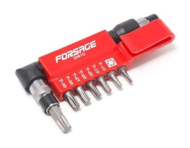 1/4''набор бит-торкс с Г-образным битодержателем 8пр. (Т10,15,20,25,27,30,40) Forsage F-2081D