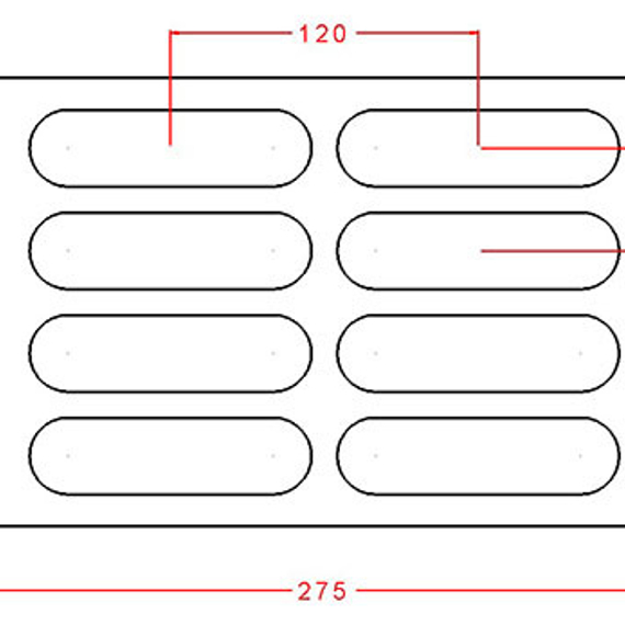900 | Форма для шоколадных батончиков (275х175 мм)