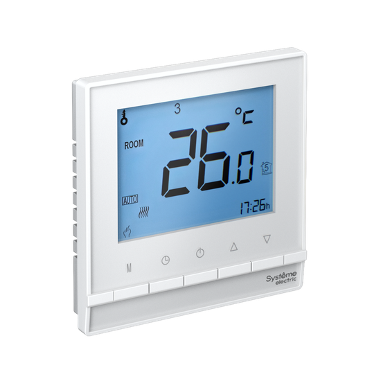 Термостат электронный AtlasDesign 16А для теплого пола с датчиком +5-+35град.C в сборе бел. SE ATN000138