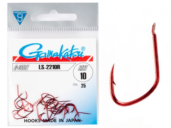 Крючки Gamakatsu LS-2210R HOOKS RED разм. 10 25шт.