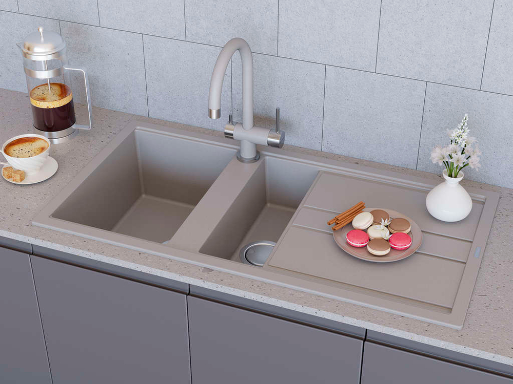 Мойка Omoikiri Kitagawa 100-2-WG Artceramic | Wind green