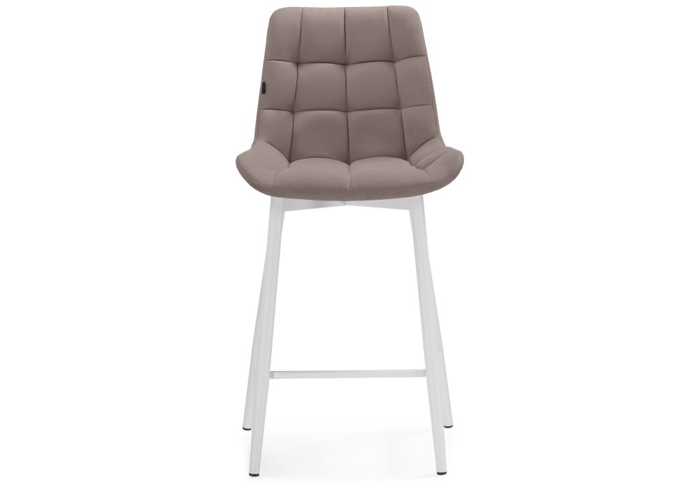 Полубарный стул Алст велюр латте / белый
