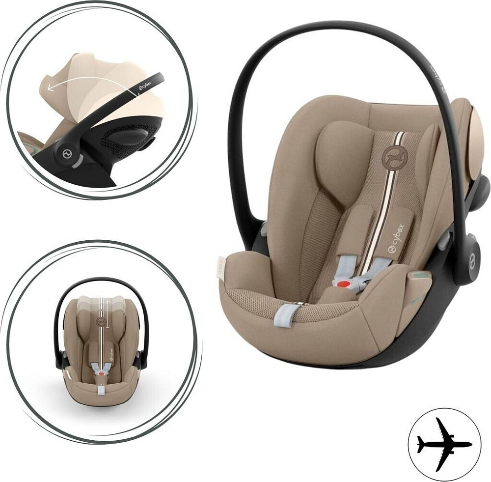 Коляска Cybex Balios S Lux TPE complete Cloud G Almond Beige Plus Base G 4 в 1 Stormy Blue с дождевиками