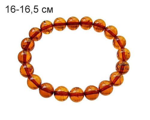 браслет из янтарных шаров чайного цвета