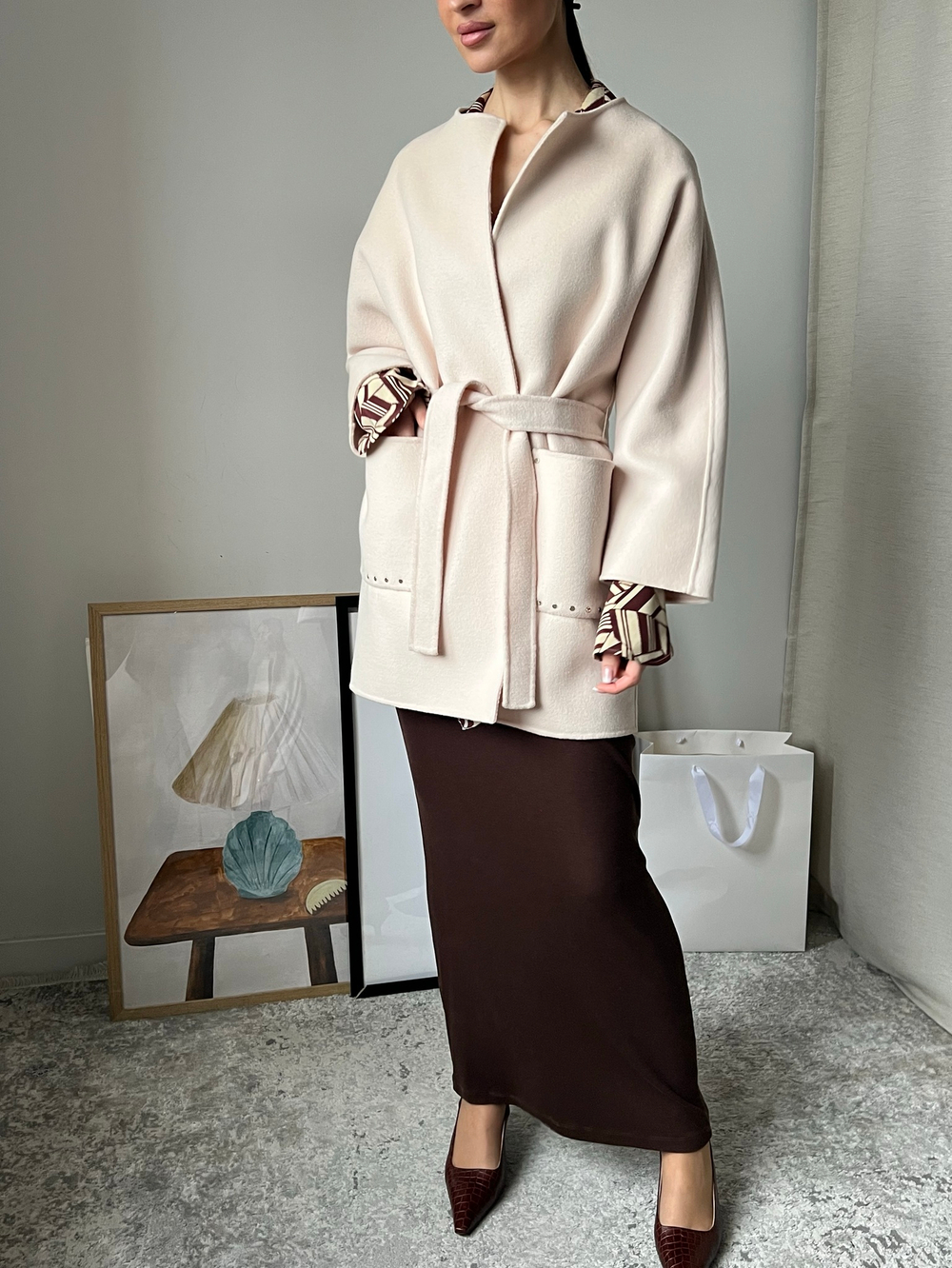 Шерстяное пальто Massimo Dutti, S