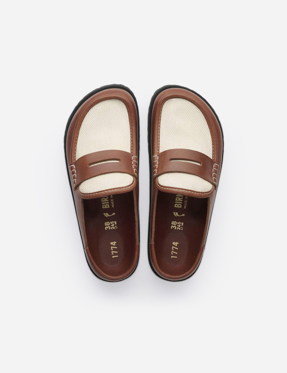 Birkenstock 1774 Naples Wrapped Natural Leather Oiled " Cinnamon Canvas"