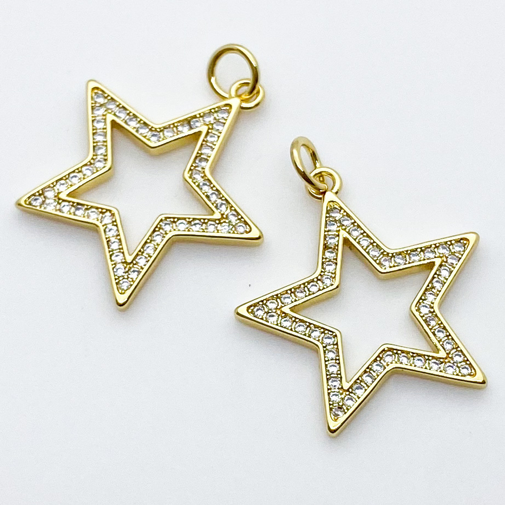 Подвеска Звезда, цвет золото, размер 22*21 мм, цена за 1 шт
