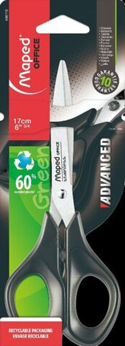Ножницы MAPED "ADVANCED GREEN" 17см, симметричные