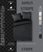 КПБ Stripe Sateen черный