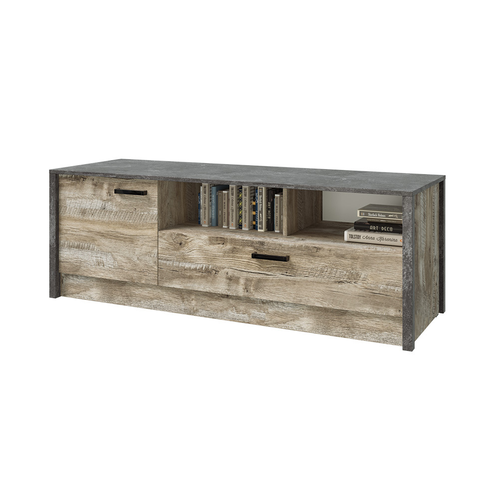 Тумба для ТВ Амели, Дуб Юкон, Бетон темный