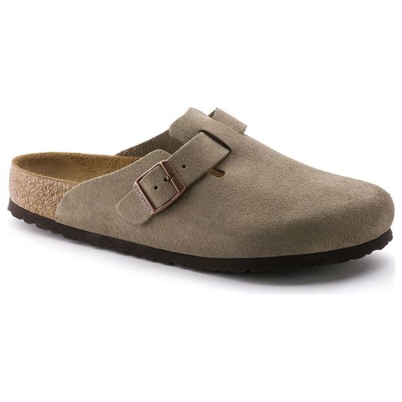 Мягкая стелька Birkenstock Boston для ног, тапочки серые, Обычный свободный покрой Унисекс