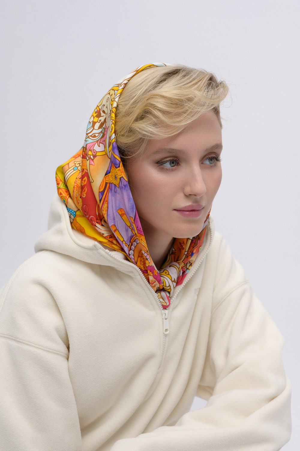 Платок «БРИКС 2024» 100% шёлк