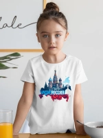 Футболка принт в цветах триколора России