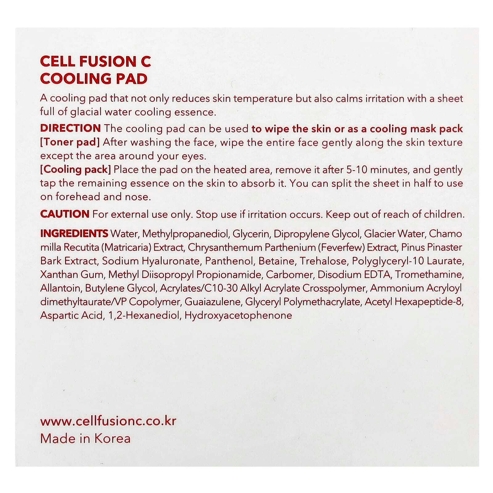 Cell Fusion C, Cooling Pad, 70 таблеток, 180 мл (6,08 жидк. Унции)