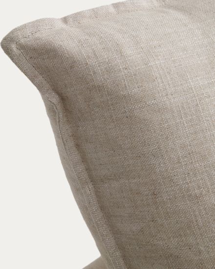 Угловой модульный диван Anarela бежевый из льна и вискозы со съемным чехлом, 307 x 347