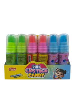 Леденцовая карамель в форме помады, с сахарной пудрой