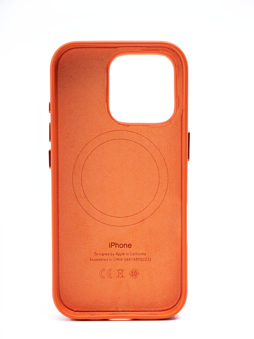 Кожаный чехол Leather Case iPhone 16 Pro Оранжевый