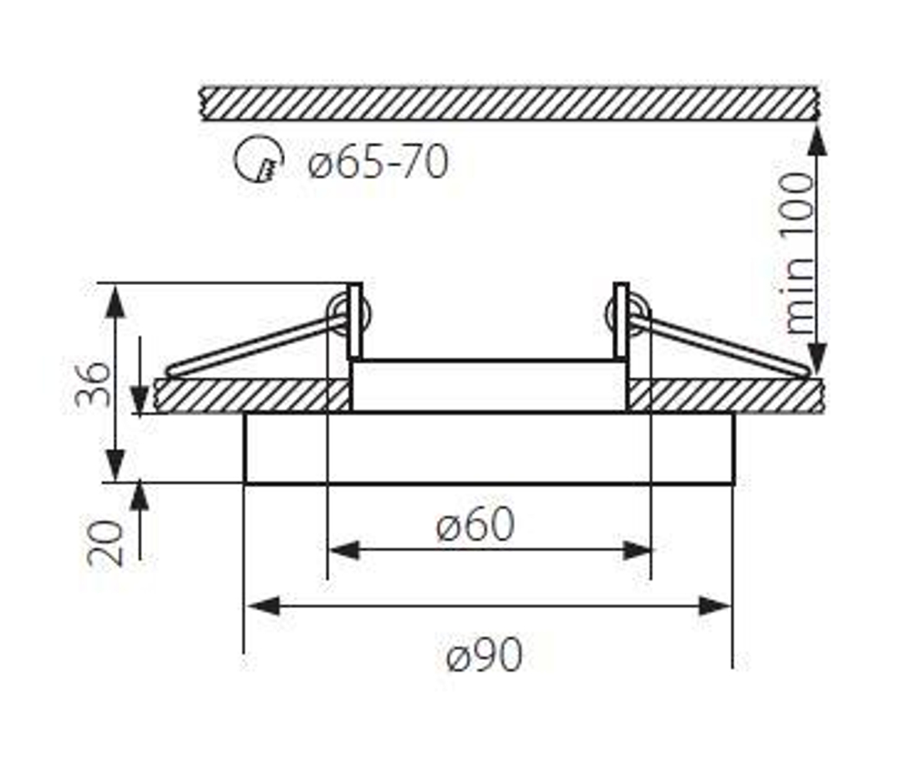 Cветильники встраиваемые стеклянные KANLUX MORTA B CT-DSO50-B