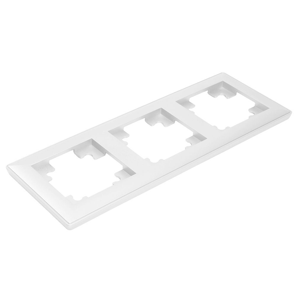 Рамка STEKKER, PFR00-7003-01 3-местная, пластик, серия Катрин, белый 39794