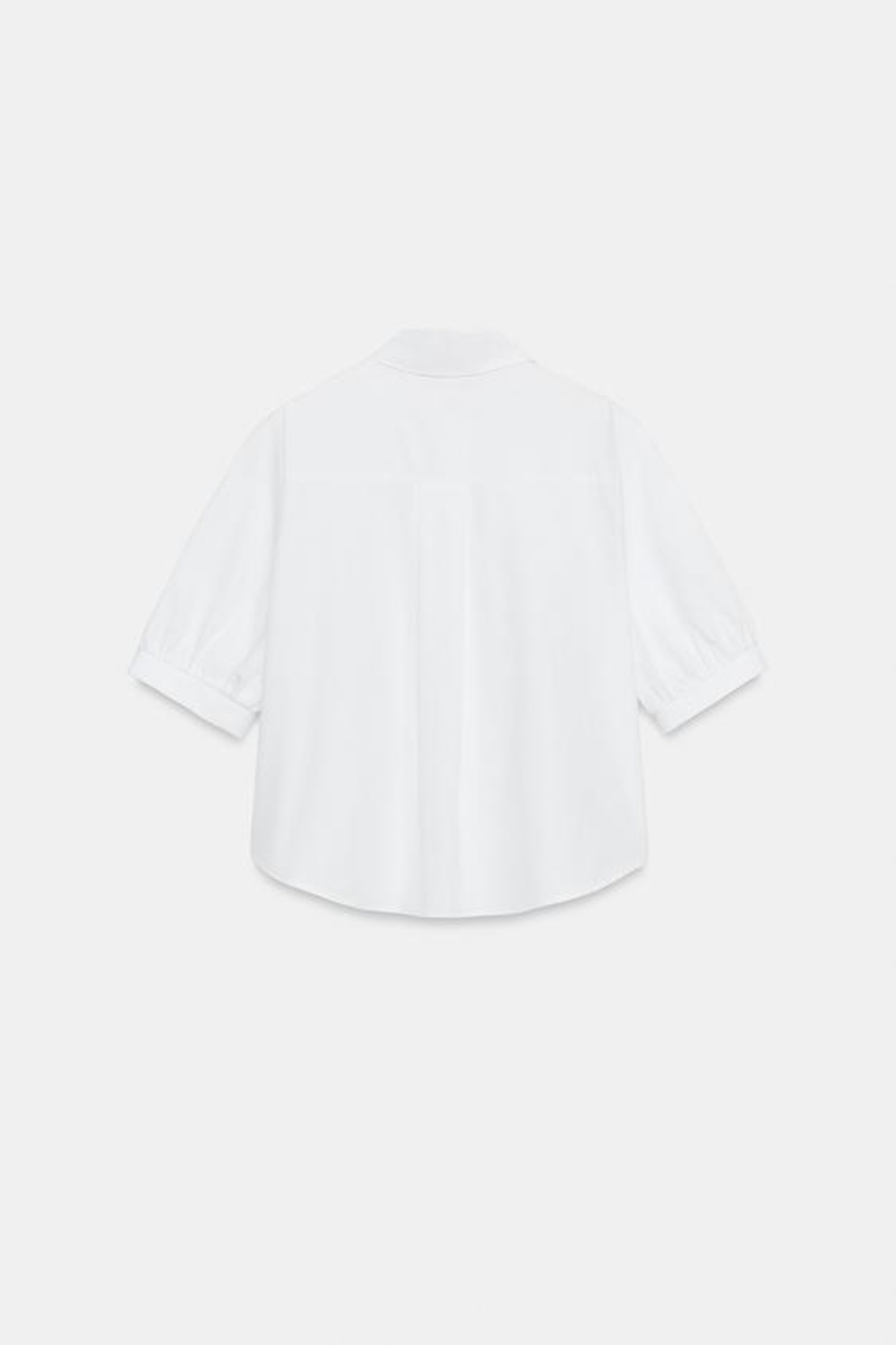 ZARA РУБАШКА С КОРОТКИМИ РУКАВАМИ И БУСИНАМИ, БЕЛЫЙ