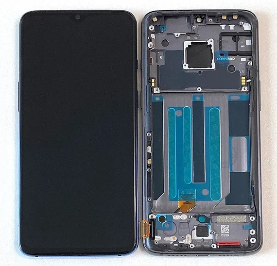 Дисплей для OnePlus 7 AMOLED в сборе с тачскрином на рамке (Mirror Grey)