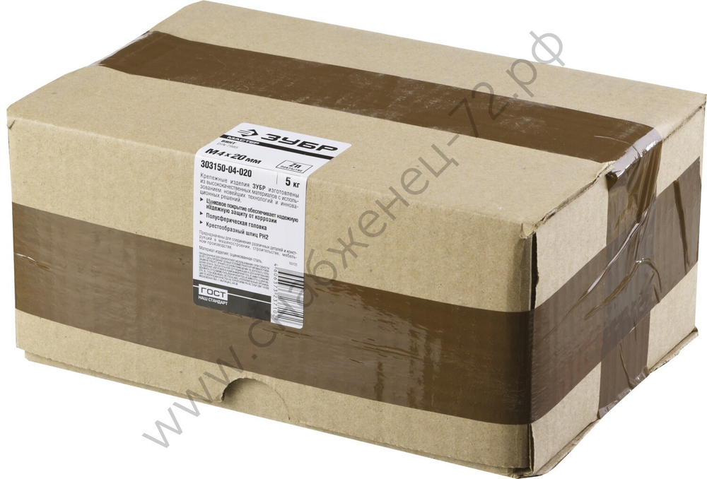 ЗУБР DIN 7985 M4 x 20 мм, кл. пр. 4.8, винт с полусферической головкой, цинк, 5 кг (303150-04-020)