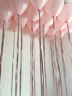 Воздушные шары под потолок на дождике макарун розовый №5085