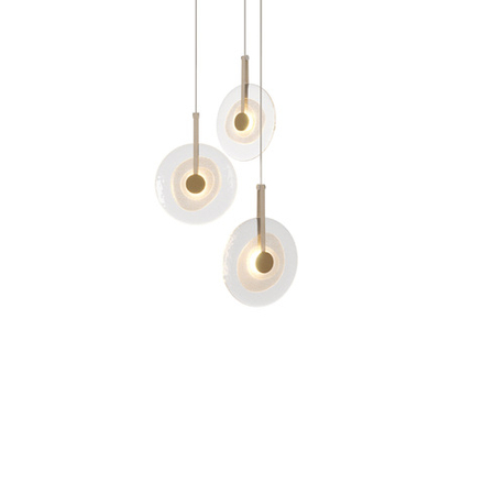 Pendant design lamp Golden Disc by Paolo Castelli