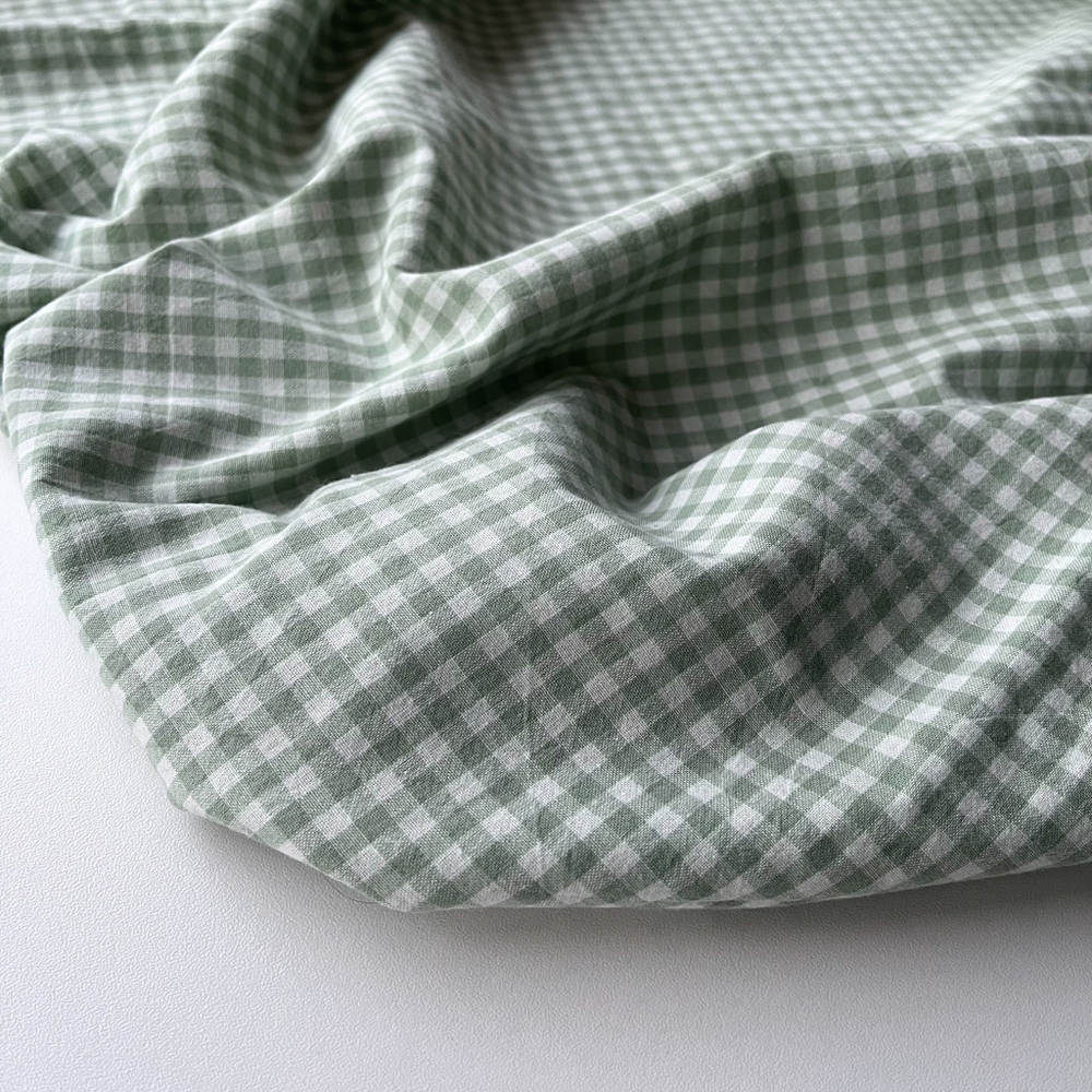 Вареный хлопок 250см. Зеленая клетка (0,5*0,5см)