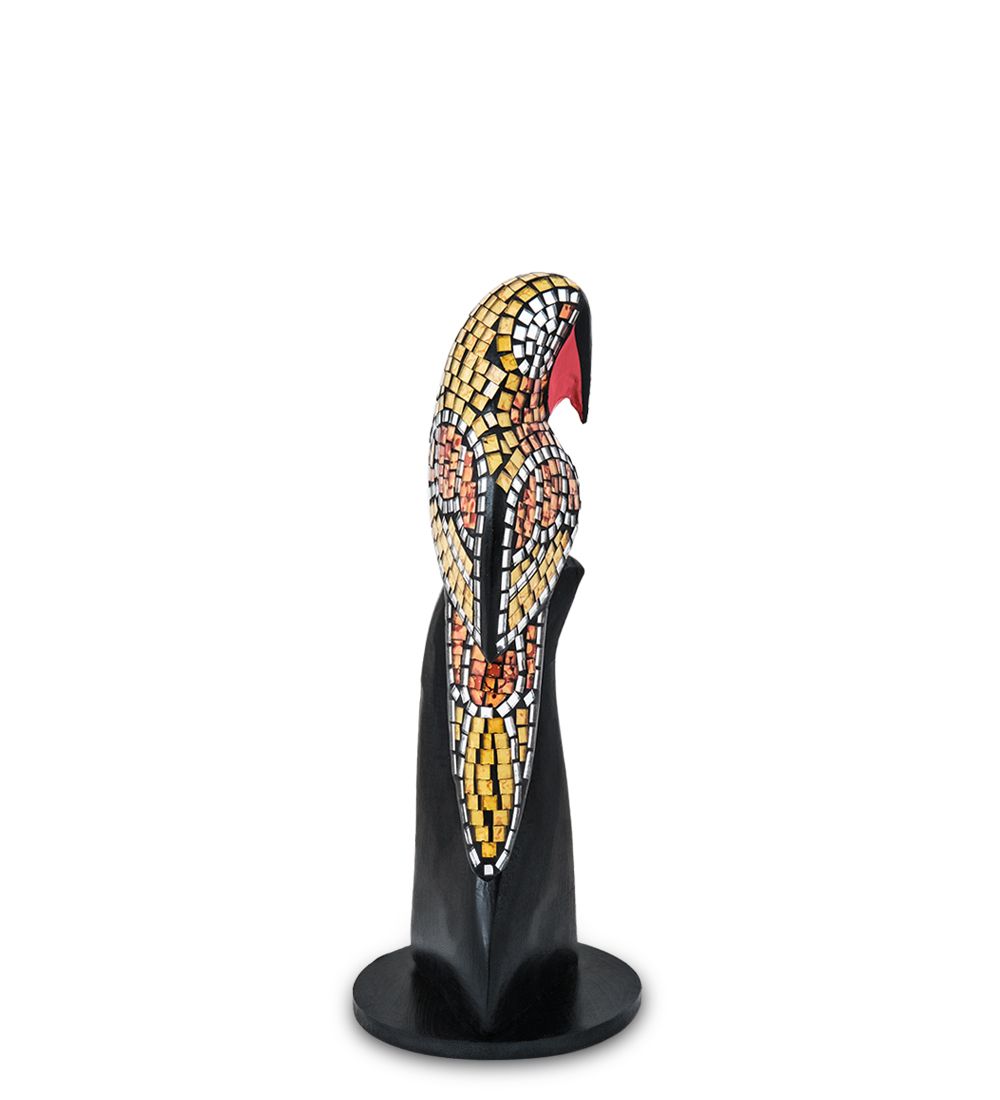 23-028-02 Н-р статуэток из трех «Попугай» дерево+стекл.мозаика (50,40,30 см)